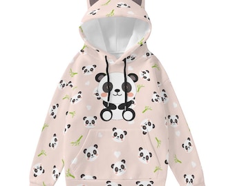 Kawaii Panda Hoodie with Ears – Anime Style Sweatshirt