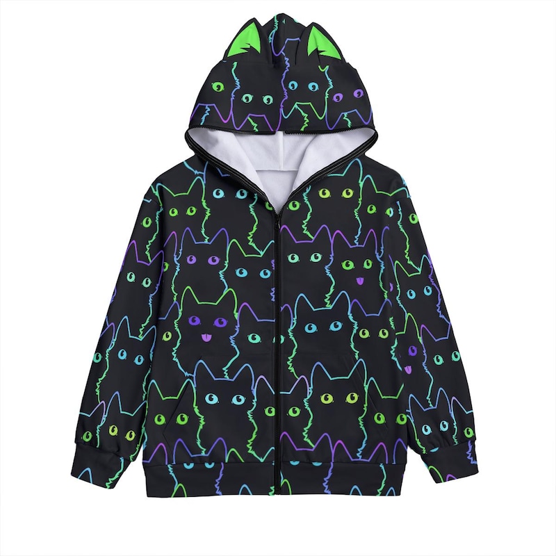 Cat Print Jacket - Etsy