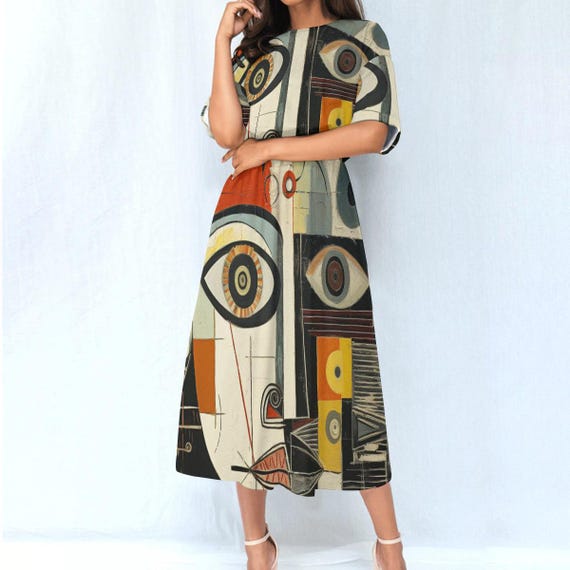 tommy hilfiger paisley chiffon midi dress Womens Smocked Fit & Flare Yellow 2 at Amazon Women's Clothing store Size:UK 7 / EU 41 eye closure Waist tie Vans with Bodycon Dress Baby Accessories