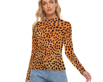 Vintage Mesh Leopard Print T-shirt, 90's See Thru Animal Print