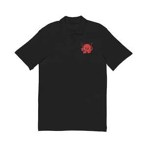 Kawaii Devil Polo Shirt, Embroidered Unisex Tee, Cute Demon Top, Fun Satan Apparel, Devilish Shirt, Evil Spirit Clothing