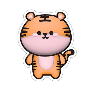 Cute Tiger Kiss-Cut Stickers - Fun Animal Decals for Laptops, Water Bottles, Journals, Scrapbooking, and DIY Projects