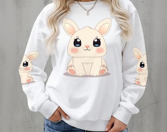 Niedliches Kaninchen Fleece Pullover, Geschenk für Sie