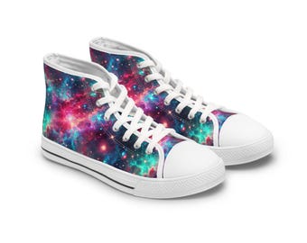 Zapatillas altas Neon Galaxy: moda espacial para mujer