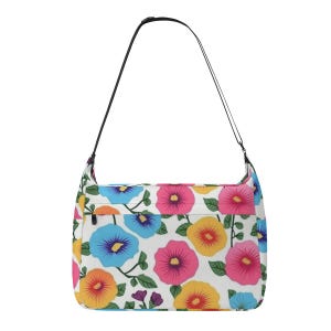 Kawaii Heaven Colorful Floral Retro Flower Print Canvas Shoulder Bag for Women