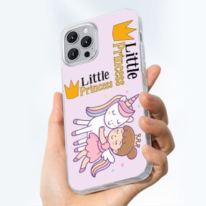 Kawaii Heaven TPU iPhone 14/15 Case with Sleeping Princess & Unicorn Design
