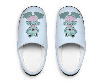 Frog Slippers: Women's Cozy Flannel Fleece House Shoes