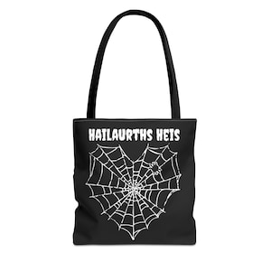 Gothic Spider Web Heart Tote Bag: Halloween Goth Punk Carryall