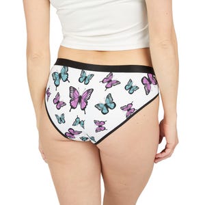 Flit and Flutter in Style: Calcinha com estampa de borboleta para ela - Roupa íntima confortável e fofa