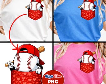 Valentines Baseball Pocket PNG, Cool Sports Design for Boys & Men baseball Png, baseball player, boys baseball, game day (Digital Download)