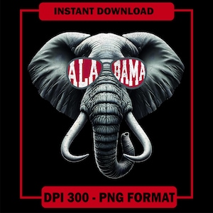 Alabama PNG Elephant Digital Art for Tax Season Shirt | Instant download