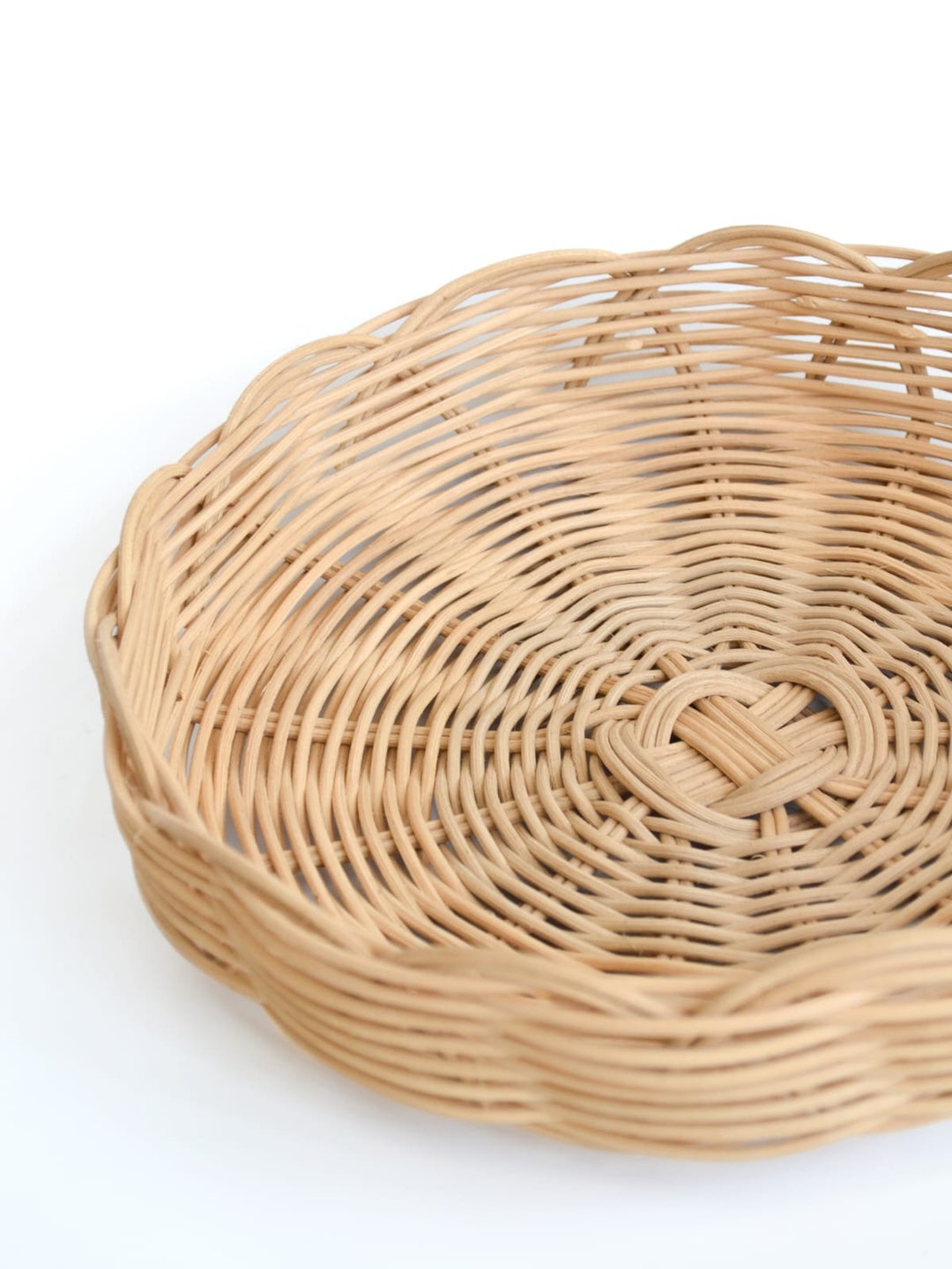 Hand-woven Rattan Decor,round Rattan Tray,wicker Decor,decorative Tray ...