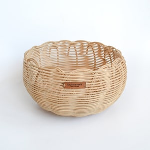 Rattan Basket,Bamboo Decor,Wicker Decorative Baskets,Round Basket,Rattan Decor,Rattan Woven,Handmade Wicker,Home Decor Baskets,Woven Basket