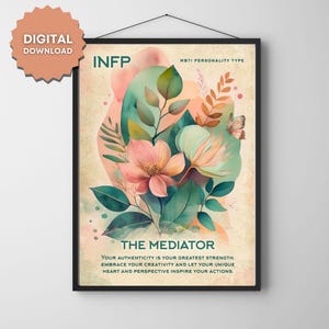 INFP Inspirational Personality Poster | MBTI Digital Download | Neurodivergent Wall Art