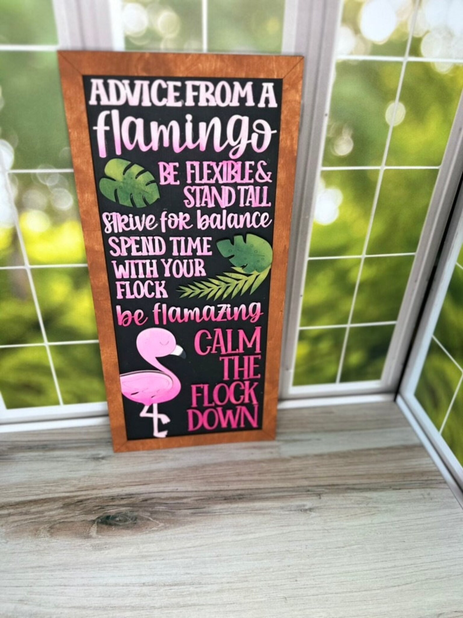 Advice From a Flamingo Word Collage DIY Wood Black Kit for Painting and ...