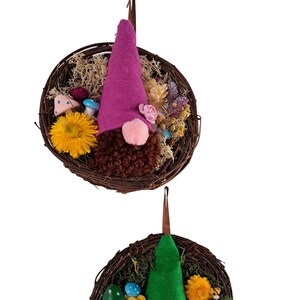 Gnome Nest Wreath Woodland Summer Decor Bees Cottage Core Pine Cone Mushroom Neutral Cute Home Gift