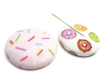Donut Needle Minder-Reversible-Needleminder-Doughnut-Sprinkle Needle Minder-Magnetic-Cross Stitch-Embroidery-Sewing-Needlepoint-Crafter Gift