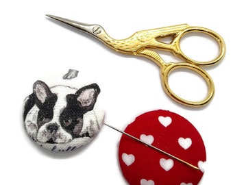 French Bulldog Needle Minder Reversible Frenchie Needleminder Magnetic Dog Cross Stitch Embroidery Needlepoint Handmade Supply Pet Parent