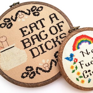 PDF Cross Stitch Pattern Eat a Bag of Dicks Penis Art Gag Gift DIY Gifts for Guys Man cave Decor Genital Art Body Humor Cross stitch Men image 2