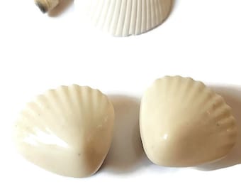 9/16" 14mm Cream Seashell Plugs for Stretched Ears-Beach Bridal-Mermaid Bride-Fashion Gauges-Girly Body Jewelry-Wedding Plugs-Gifts for Her