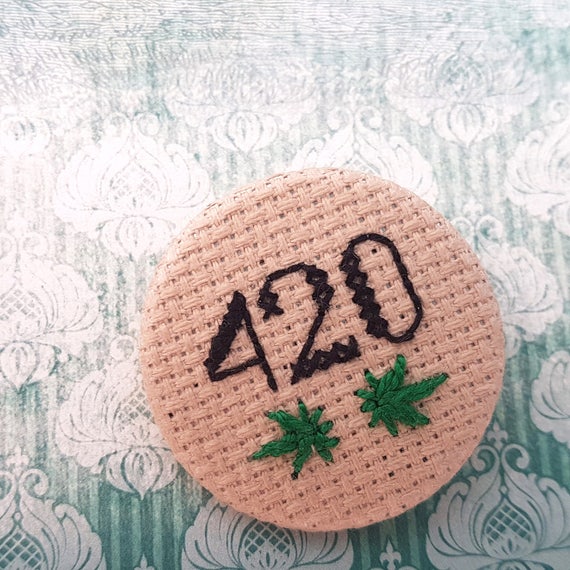 420 pin badgeCross StitchStoner Gift Marijuana Cannabis Etsy