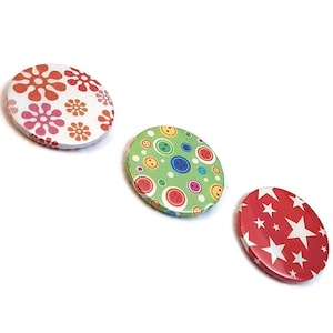 Star Magnet Button Magnets Fridge Magnets refrigerator magnet kitchen magnets office magnets set of 3 Psychedelic magnet Pattern Magnets