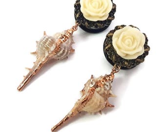 7/8" 22mm Plugs-Mermaid Plugs-Dangle Plugs-Stretched Ears-Festival Fashion-Wedding Plugs-Bridal Gauges-Summer Fashion-Girly Plugs-Pretty