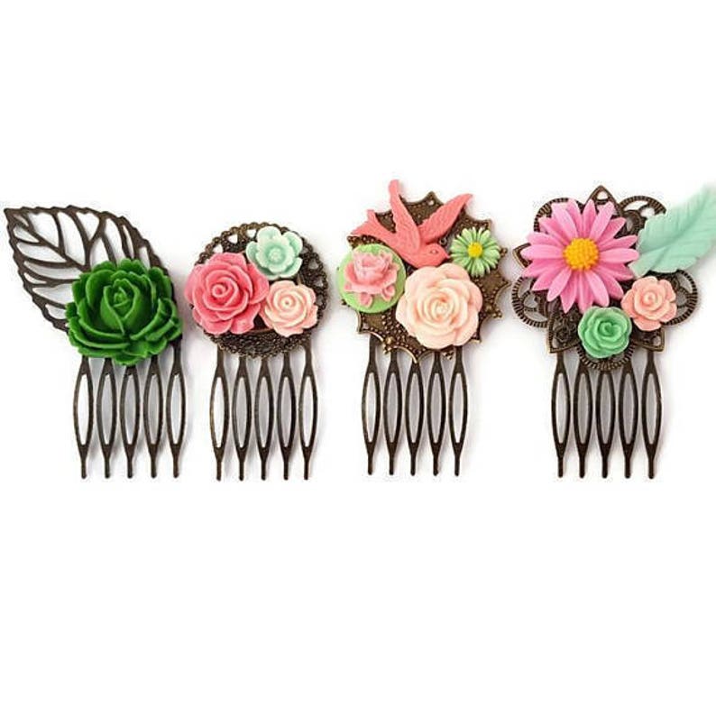 Cupcake Hair PinsSet of 3Orange Bobby PinDessert Hair Etsy