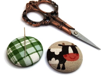 Cow Needle Minder-Reversible Needleminder-Magnetic-Cross Stitch-Embroidery-Sewing-Needlepoint-Animal Needle Minder-Handmade Supply-Farm-Moo