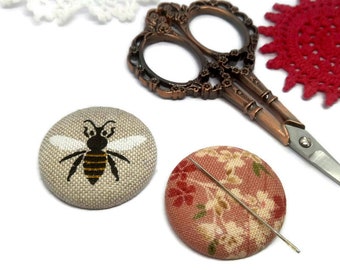 Bee Needle Minder Reversible Needleminder Magnetic Cross Stitch Embroidery Sewing Needlepoint Flower Needle Minder Handmade Supply Bumblebee