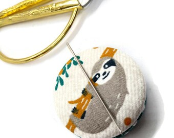 Sloth Needle Minder Reversible Needleminder Magnetic Cross Stitch Embroidery Sewing Needlepoint Handmade Supply Animal Stocking Stuffer