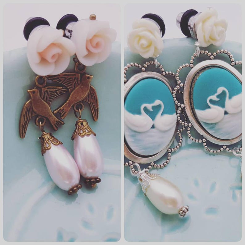 916 14mm Cream Seashell Plugs for Stretched Ears-Beach Bridal-Mermaid Bride-Fashion Gauges-Girly Body Jewelry-Wedding Plugs-Gifts for Her