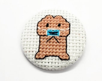 Masked Penis Pin Adult Badge Cross Stitch Accessory Gag Gift Dick Art Gift for Guys Hen Night Wear 38mm 1.5inch Handmade Gift Funny Brooch