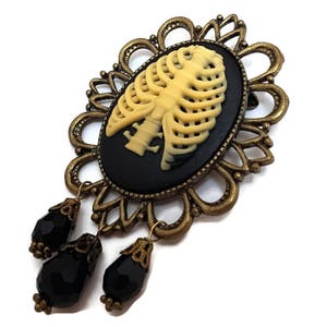 Rib Cage Brooch Anatomy Pin Rib Cage Pin Lapel Pin Goth Jewelry Punk Jewelry Dark Accessory Cameo Pin Gifts for Goths Under 20 Teen Gifts