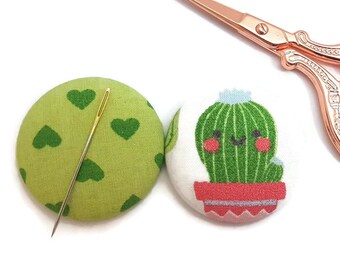 Cactus Needle Minder-Reversible Needleminder-Magnetic-Cross Stitch-Embroidery-Sewing-Needlepoint-Love Needle Minder-Succulent-Plant-Botany