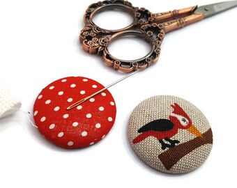 Whimsical Woodpecker Needle Minder: Perfect Companion for Your Crafting Journey Reversible Needleminder Bird Magnetic Cross Stitch Sewing
