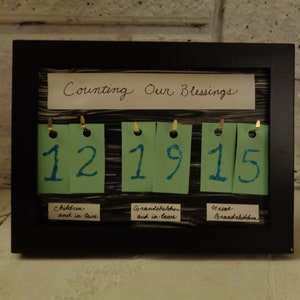 Counting Our Blessings family counter keepsake