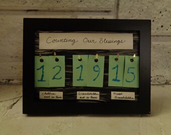 Counting Our Blessings family counter keepsake