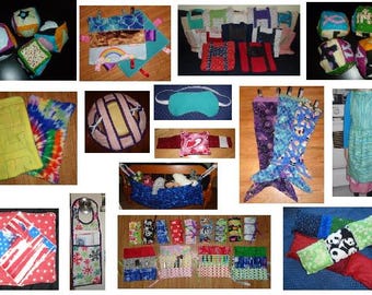 14 Sewing Tutorials (household, accessories, and toys)