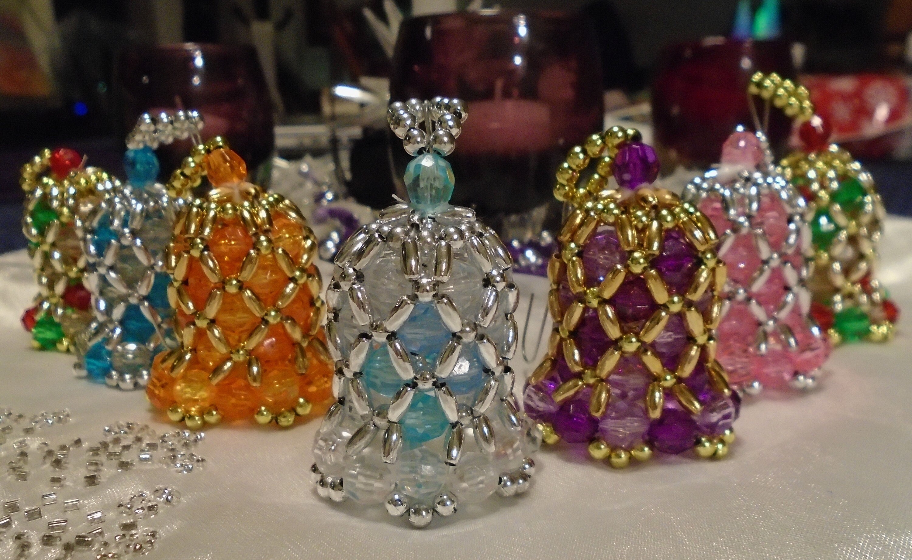 Beaded bell ornament deals