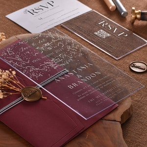 Sternenkarte nach Datum Acryl Hochzeitseinladung, Himmlische Hochzeitseinladungen, Klare Einladungen Hochzeit Goldfolie Gedruckt