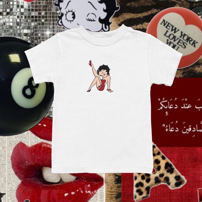 Vintage betty boop cute off shoulder top