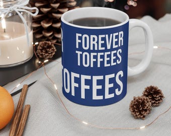 Coffee Mug, Everton Toffees Fan Gift, Soccer Team, Blue and White, Sports Fan Mug, Gift for Football Lover