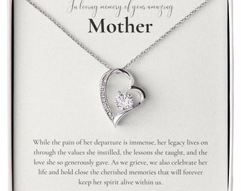 Regalo de simpatía Pérdida de la madre, Collar conmemorativo, Regalo de pérdida de la madre, Regalo para las mujeres, Regalo conmemorativo de la madre, Regalo de duelo, Muerte de la madre