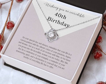 40th Birthday Necklace, 40th Birthday Gifts for Women, 40th Happy Birthday, 40th Birthday Gift, Gifts for Her, 40th Birthday Woman