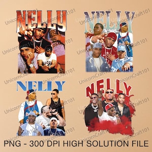 PNG NELLY Shirt Design Rap, Rapper, Hiphop, Retro, 90s Vintage, Bootleg Tee. Instant Download