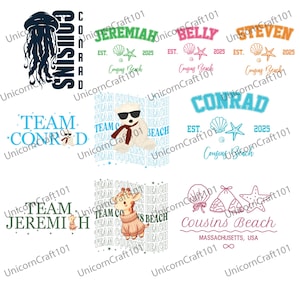 Cousins Beach Shirt Png, The Summer I Turned Pretty Png, We Will Always Have Summer Png, Team Conrad Belly Jeremiah Png Bundle