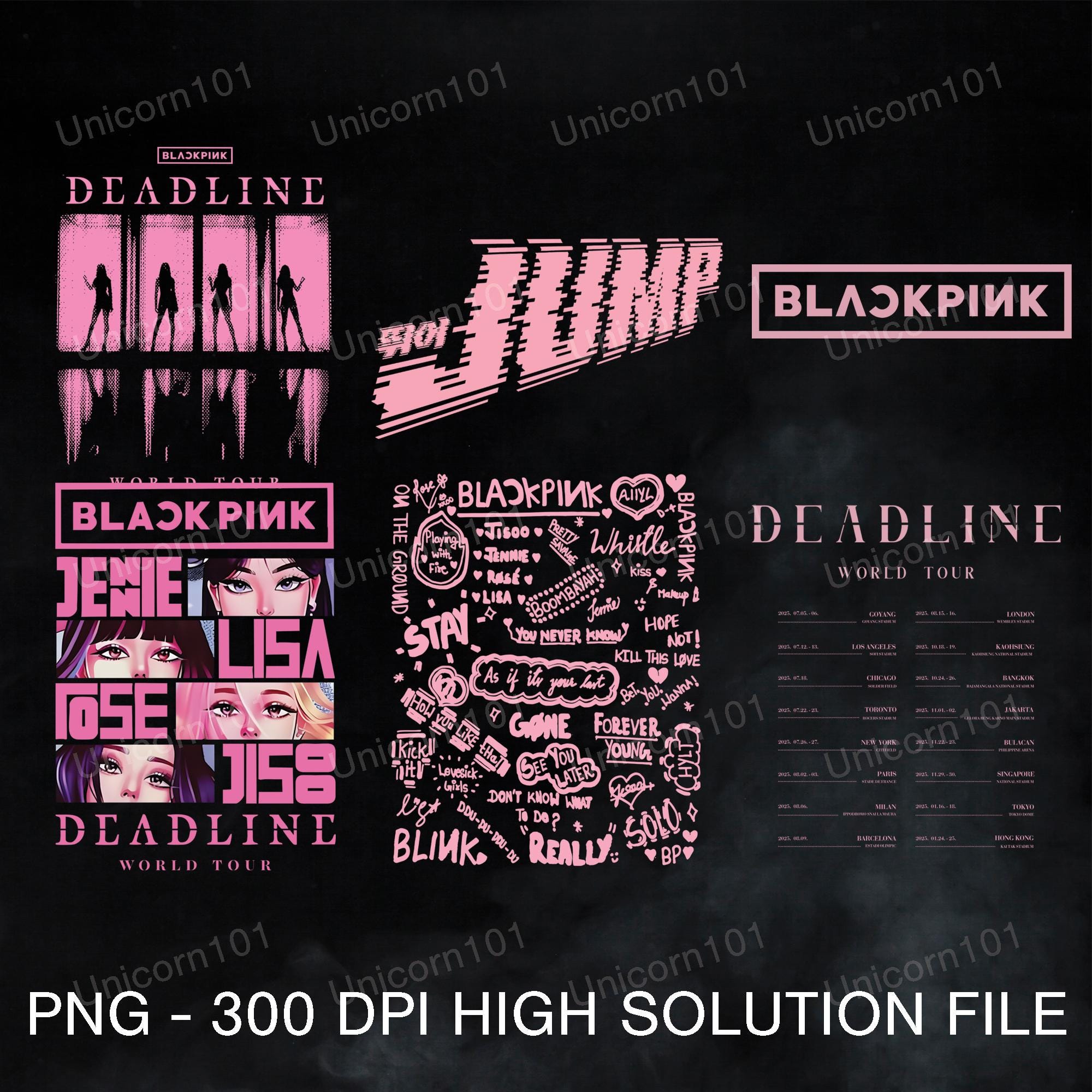 PNG BPink Deadline World Tour Shirt, BPink Tour 2025 Retro Tee, Kpop Fan Tee, Music Vintage Y2k T-Shirt, Gift For Her
