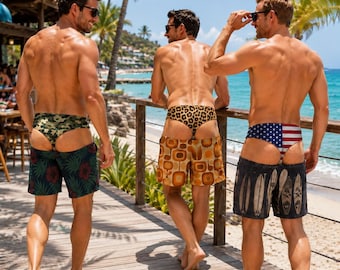 Personalisierte Badehosen für Herren, lustige Badehosen mit patriotischem Aufdruck, Badehosen mit USA-Flagge, tropische Strandshorts, Geschenkidee für den Sommerurlaub
