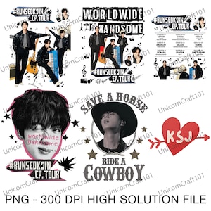 PNG Worldwide Handsome Tour 2 Sided Shirt, Jin BTS Shirt, RunSeokJin Tee, Jin Wordwide Handsome 2025 Tee, BTS Shirt